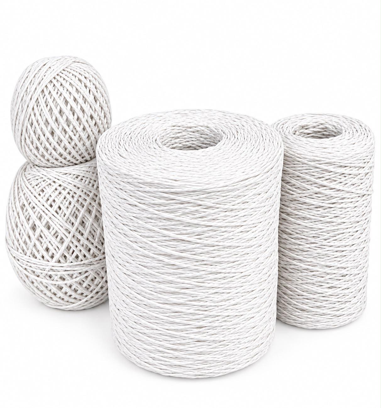 Bobinas blancas de rafia